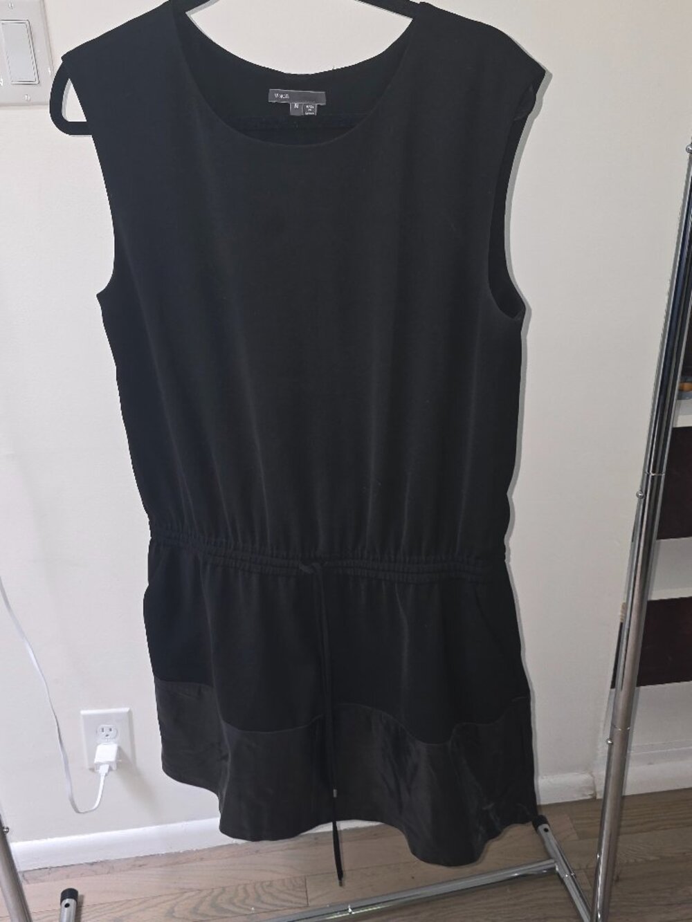 Theory black wool and leather jumper